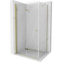Mexen Lima sulankstoma dušo kabina 90 x 80 cm, permatoma, auksinė - 856-090-080-50-00