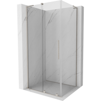 Mexen Velar L stumdomasis dušo kabinos 100 x 80 cm, permatomas, šlifuotas nikelis - 871-100-080-03-97