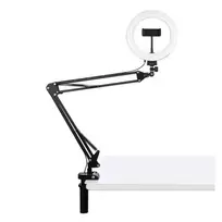 Puluz Foldable arm stand + 8 inch 20cm bi-color LED Ring Vlogging Video Light Live PKT3089B