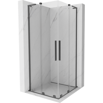Mexen Velar L Duo stumdomas dušo kabina 80 x 80 cm, skaidri, ginklų metalas - 871-080-080-02-03-95