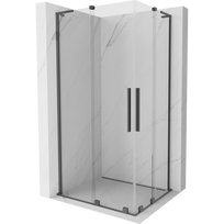 Mexen Velar L Duo slankiojanti dušo kabina 90 x 80 cm, skaidri, gun metalas - 871-090-080-02-03-95
