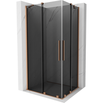 Mexen Velar Duo stumdomoji dušo kabina 90 x 80 cm, grafito, šlifuota vario - 871-090-080-42-65
