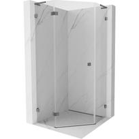 Mexen Lunar L penkiakampis atidaromas kairysis dušo kabina 90 x 90 cm, permatomas, ginklų metalas - 831L-090L-090P-95-00-L