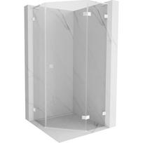 Mexen Lunar L penkiakampė atveriama dešinė dušo kabina 80 x 80 cm, permatoma, balta - 831L-080P-080L-20-00-P