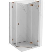 Mexen Lunar L penkiakampė dešinė dušo kabina 80 x 80 cm, skaidri, rožinis auksas - 831L-080P-080L-60-00-P