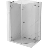 Mexen Lunar L dešimties pusių dešinė pakreipiama dušo kabina 80 x 90 cm, skaidri, pistoletas metalo