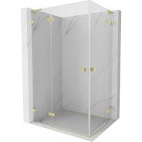 Mexen Lunar L Duo kairysis besisukantis dušo durys 110 x 100 cm, permatomas, šepetėta auksinė - 834L-110L-100P-55-00