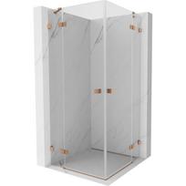 Mexen Lunar Duo varstoma dušo kabina 110 x 110 cm, skaidri, šlifuota vario spalva - 834-110L-110P-65-00