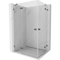 Mexen Lunar Duo kairysis stumdomas dušo kabina 110 x 85 cm, permatomas, šepečiu valytas pilkas - 834-110L-085P-66-00