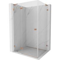 Mexen Lunar L atveriama kairė 85 x 80 cm dušo kabina, skaidri, šveista vario spalva - 834L-085-080-65-00-L
