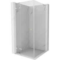 Mexen Lunar L kairioji 80 x 80 cm dušo kabina, skaidri, šlifuotas nikelis - 834L-080-080-97-00-L