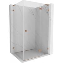 Mexen Lunar L 90 x 80 cm atidaroma dešinė dušo kabina, skaidri, šlifuota varinė - 834L-090-080-65-00-P