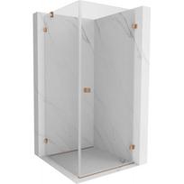 Mexen Lunar-B dešinė montuojama dušo kabina 90 x 90 cm, skaidri, šlifuota vario spalva - 832-090-090-65-00-P