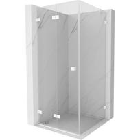 Mexen Lunar-F sulankstoma dušo kabina kairė 100 x 100 cm, permatoma, balta - 836-100-100-20-00-L
