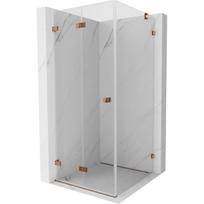 Mexen Lunar-F sulankstoma dušo kabina kairioji 80 x 80 cm, permatoma, rožinis auksas - 836-080-080-60-00-L