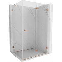 Mexen Lunar-F sulankstoma dešinė dušo kabina 100 x 80 cm, skaidri, šlifuotas varis - 836-100-080-65-00-P