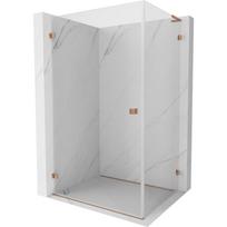 Mexen Lunar-B L vonia dušo kabina kairinė 95 x 90 cm, permatoma, šlifuotas varis - 832L-095-090-65-00-L
