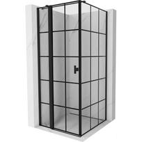 Mexen Mist T stacionari dušo kabina kairinė 75 x 75 cm, juoda grotelė, juoda - 8A4T-075-075-70-77-L