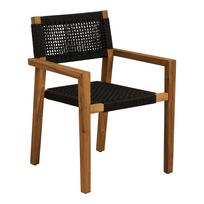Lauko valgomojo kėdė | Natūrali / Juoda | 2 vnt. kompl.