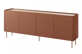 Komoda su 4 durelėmis ir 2 stalčiais Desin Keraminė raudona Nagano ąžuolas