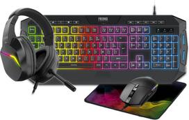 Freaks And Geeks - 4 in 1 Pack QWERTZ Keyboard+Mouse+Mousepad+Headset (RGB)