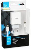 Telefono įkroviklis iBOX C-36, USB Type-C, 100 cm, balta sp., 20 W