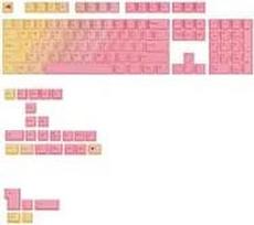 Glorious GPBT Gradient Keycaps, ANSI Layout (US), PBT, Dye-Sub - Grapefruit