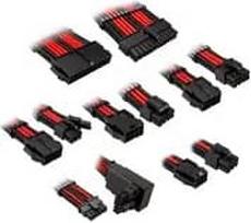 Kolink Core Pro Braided Cable Extension Kit 12V-2x6 Type 2 - Jet Black/Racing Red