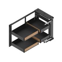 Kampinis mechanizmas MAXIMA PURO CORNER SPACE 900-1000 juodas matinis/ąžuolas