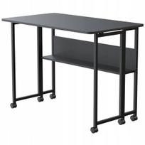 Sulankstomas mobilus stalas 80x58 „Spacetronik“, juodas, su ratukais