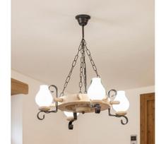 Brilagi - Pakabinama liustra ant grandinės TIMONA 4xE14/40W/230V ąžuolas