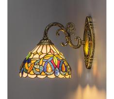 Brilagi - Tiffany vitražinė sieninė lempa LUISA 1xE27/40W/230V