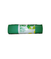 Šiukšlių maišai, LDPE, 240 l, 50 mk, 120 x 90 cm, tvirti, žali, 5 vnt.