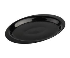 Vienkartinės lėkštės COCTAIL, PP, ovalios, juodos,  18,5 cm, 50 vnt.