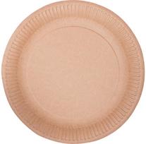 Vienkartinė lėkštė ABCPAK, popierinė, ruda, 15 cm, 100 vnt