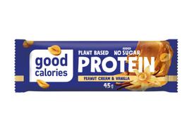 Baltymų batonėlis GOOD CALORIES, vanilinis, su žemės riešutais ir datulėmis, 45 g