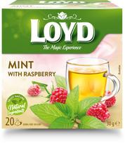 Žolelių arbata LOYD, mėtos ir aviečių skonio, 20 x 1,5 g