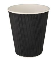 Vienkartinis puodelis RIPPLE Black, popierius/PE, 280 ml, D 80 x H 90 mm, 25 vnt
