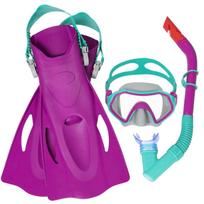 Bestway Nardymo Komplektas Su Kauke, Snorkeliu Ir Plaukmenimis ROŽINIS 7+ 25046