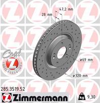 ZIMMERMANN Stabdžių diskas SPORT BRAKE DISC Z 285.3519.52