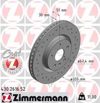 ZIMMERMANN Stabdžių diskas SPORT BRAKE DISC Z 430.2616.52