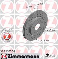 ZIMMERMANN Stabdžių diskas SPORT BRAKE DISC Z 540.5305.52