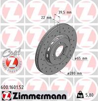 ZIMMERMANN Stabdžių diskas SPORT BRAKE DISC Z 600.1601.52