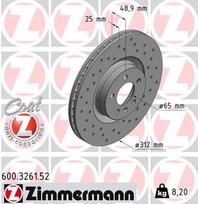 ZIMMERMANN Stabdžių diskas SPORT BRAKE DISC Z 600.3261.52