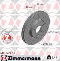 ZIMMERMANN Stabdžių diskas SPORT BRAKE DISC Z 610.3724.52