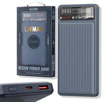 Atsarginis maitinimo šaltinis ("Power Bank") LIVMAN RPP-616 - greito įkrovimo išorinė baterija su dviem išėjimais, 10000mAh, 22,5W