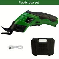Belaidės elektrinės žirklės su ergonomiška rankena, Plastikinės dėžutės komplektas-Žalia