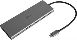 USB-C dokavimo stotis Deltaco USBC-HDMI27 12-i-1 trigubas ekranas 4K 60Hz PD 85W