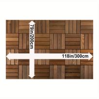 Retro dryžuotas medinis kilimėlis, 79 * 118 colių / 200 * 300 cm