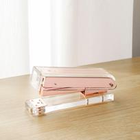 Transparent Acrylic Stapler Transparent Rose Gold Stapler Large Binding Machine Desktop Office Supplies Safe and Durable rožinio aukso spalvos